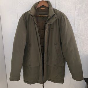 Timberland Puffer Coat in Camo Green